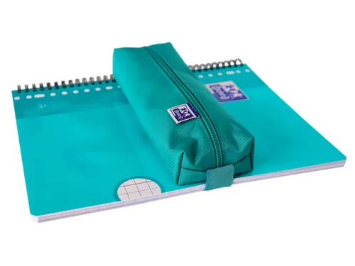 Pennenetui Oxford rechthoek turquoise