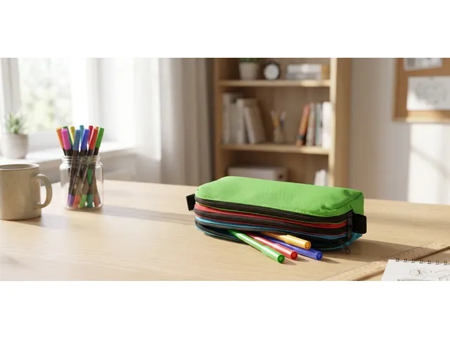 Trousse Kangaro 3 compartiment bleu/rouge/vert