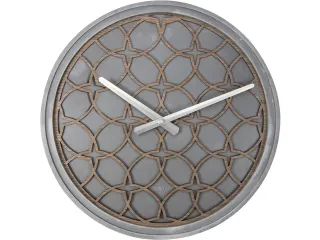 Wandklok Nextime Dia. 39.5cm Polyresin/hout Grijs - 1
