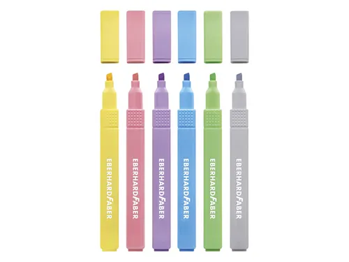Markeerstift Eberhard Faber Pastel 6st. vierkant in etui