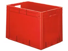 Euronorm Stapelkrat 420x600x400mm 80l Wanden/Bodem Gesloten Rood