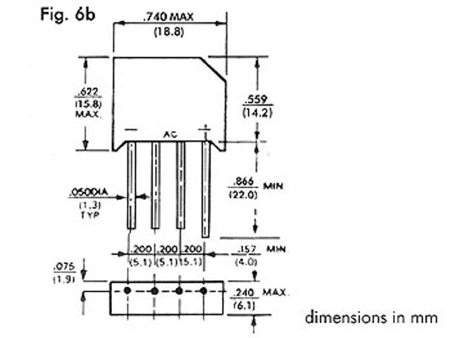 Gelijkrichter 200v-6a (rs603) | ElektronicaComponent.nl