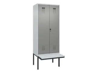 locker met bank,voor scheiding van kleding,HxBxD 2120x800x815mm,2vak - 2