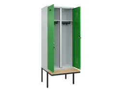 locker met bank,voor scheiding van kleding,HxBxD 2120x800x815mm,2vak