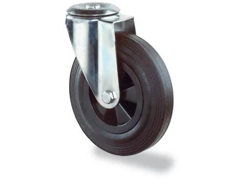 zwenkwiel,draagverm. 50kg,massief rubber-banden,ØxB 80x25mm,glijlager