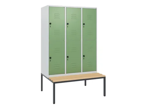 Dubbeldekse dekenkist,HxBxD 1950x1200x815mm,3x2vak.,vak B 400mm