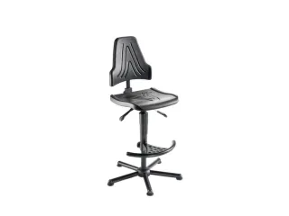 Werkplaatsstoel 590-840mmx470mmx480mm Pu Zwart Glijders - 1