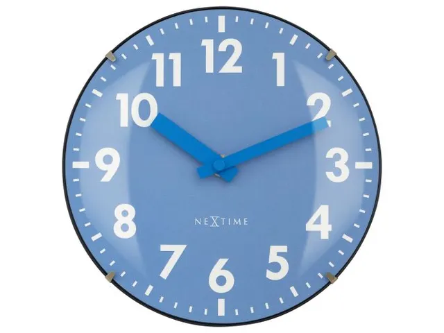 Tafelklok Nextime Duomo Mini 20 cm blauw gebolde glazen lens