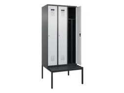 locker met bank,voor scheiding van kleding,HxBxD 2120x900x815mm,3vak