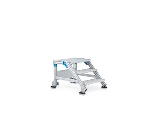 bordestrap,verrijdbaar,bordes H 0,4m,2treden,45° helling,aluminium - 1