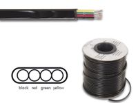 Telefoonkabel 4 X 0.08mm Zwart Plat