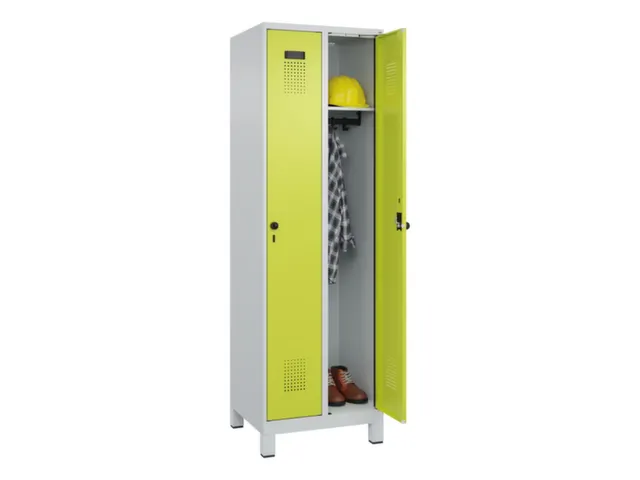 locker,HxBxD 1950x600x500mm,2vak,vak B 300mm,draaigrendel,voeten
