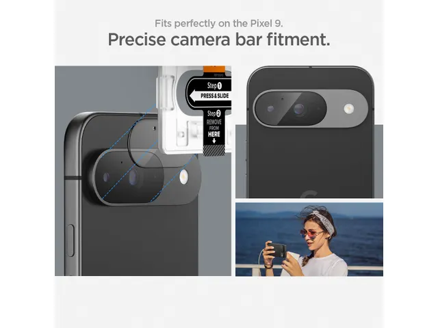 Spigen AGL08443 Camerabeschermer Google Pixel 9 Glas.tR EZ Fit Optik