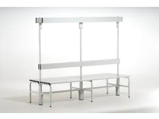 dubbele zitbank,HxLxD 1650x1500x725mm,alu. lijsten,frame RVS RAL7035 - 1