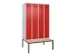 locker met bank,voor scheiding van kleding,HxBxD 2120x1200x815mm,4vak