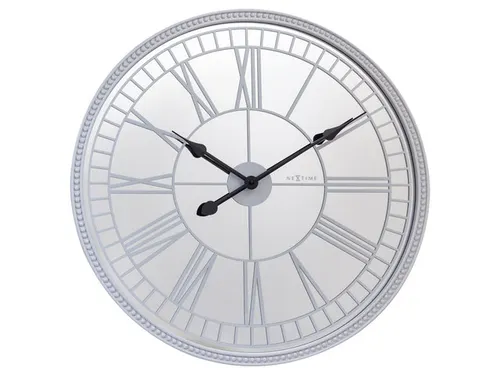 Spiegelklok - 56cm - Stille wandklok - Landelijk - Wit - NeXtime - "Cl