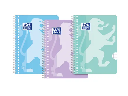 Collegeblok Oxford School A4+ lijn 23-gaats 160 pagina's 80gr pastel a