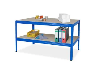 montagetafel,HxBxD 900x1500x600mm,blad hout,4voeten RAL5010,legbord - 2