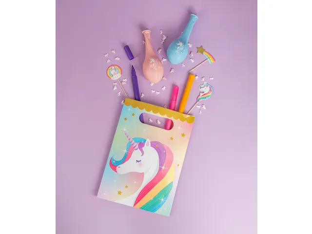 Gift bags Unicorn Papieren uitdeelzakjes 23x16,5cm 6 stuks
