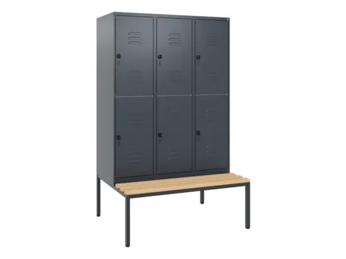 Dubbeldekse dekenkist,HxBxD 1950x1200x815mm,3x2vak.,vak B 400mm