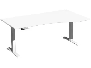 In hoogte verstelbaar bureau in vrije vorm,HxBxD 730-1230x1800x1000mm - 1