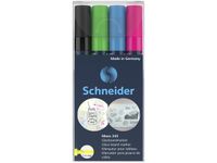 Marker Schneider Maxx 245 4st. in etui, zwart, blauw, groen, roze