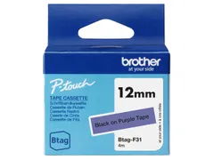 Brother BTAG-F31 labelprinter-tape Zwart op paars