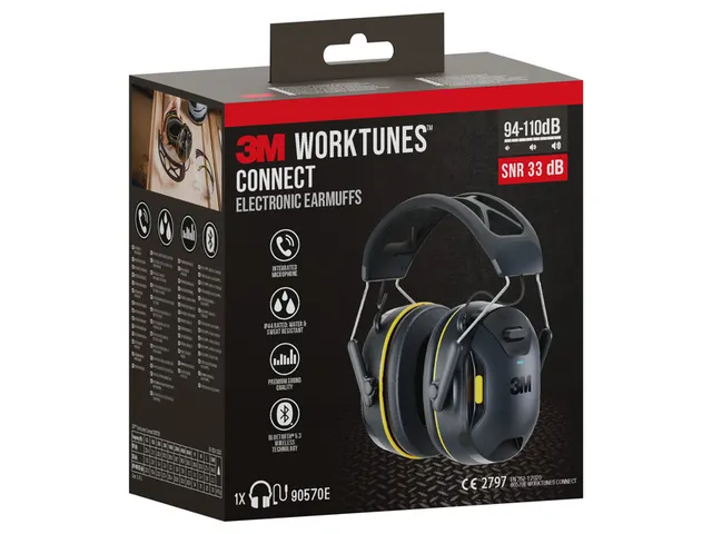 Oorkap 3M WorkTunes Connect Bluetooth 94-110 dB zwart