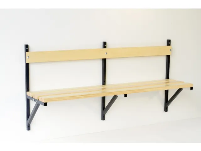 wandbank,HxLxD 710x1500x360mm,hout,frame staal RAL7016