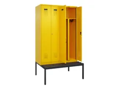 PBM-locker met bank,HxBxD 2120x1200x815mm,4vak,vak B 300mm