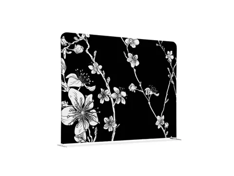 Scheidingswand Textiel 150x150cm Japanse Bloesem Zwart