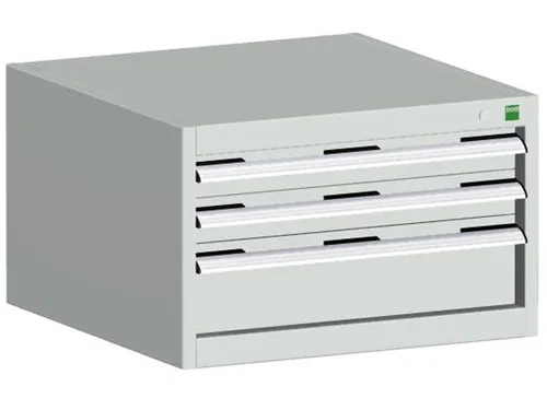 ladekast HxBxD 400x650x650mm 3laden RAL7035