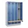 locker met bank,HxBxD 1950x1200x815mm,4vak,vak B 300mm,draaigrendel