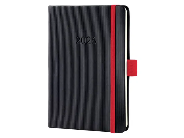 Weekagenda Conceptum A6 2026 (NL/FR/EN/DU) zwart-red Hardcover