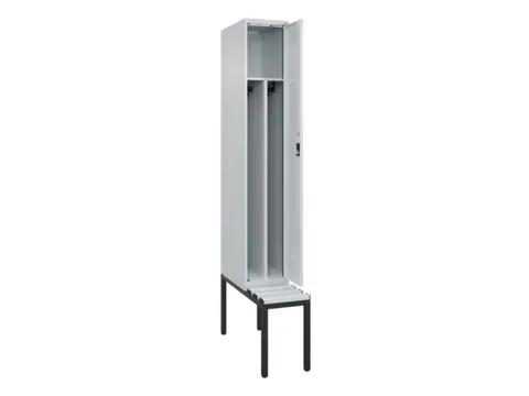 locker met bank,voor scheiding van kleding,HxBxD 2120x300x815mm,1vak