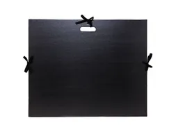 Tekenmap kraft zwarte lak met linten en handvat 59x72cm
