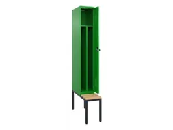 locker met bank,voor scheiding van kleding,HxBxD 2120x300x815mm,1vak