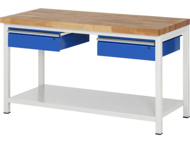 werkbank,HxBxD 840-1040x1500x700mm,beukblad,draagverm. 1250kg,4voeten