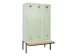 armoire vestiaire avec banc noir et blanc,HxlxP 2120x1200x815mm