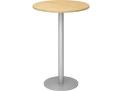 statafel,HxØ 1116x800mm,rond,schotelvoet zilverkleurig,ronde buis