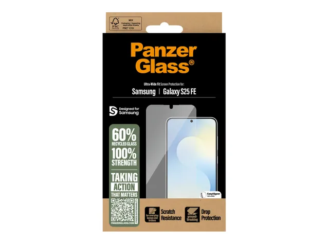 PanzerGlass Screen Protector Samsung Galaxy S25 FE 5G | Ultra-Wide