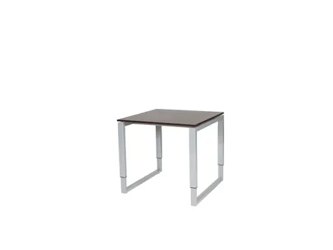 Domino Plus Bureau Hoogte Verstelbaar 800x800mm Logan Eiken Alu O-Poot