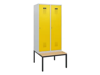 locker met bank,HxBxD 1950x800x815mm,2vak,vak B 400mm,cilinderslot - 2