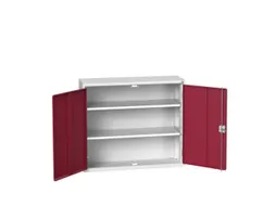 wandkast 900x1050x350mm 2xStalen bodem sokkel Ral 7035 front Ral 3004