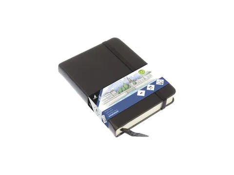 Schetsboek Kangaro A6 zwart PU hardcover 80 blad 140 grams roomwit pap