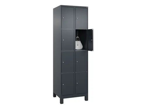 lockerkast,HxBxD 1950x600x500mm,2x4vakken,vak B 300mm,cil.-slot,voeten