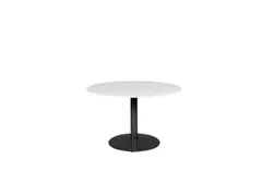 Linesto Vergadertafel Vaste Hoogte 120cm Rond Wit 25mm Zwart