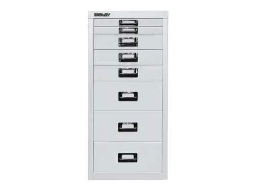 kantoor-ladekast HxBxD 590x279x380mm 8 laden romp verkeerswit staal