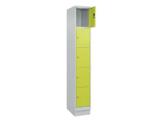 lockerkast,HxBxD 1950x300x500mm,1x5vakken,vak B 300mm,cil.-slot,sokkel - 1