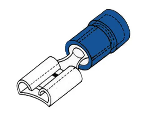 Vrouwelijke Connector 6.4mm Blauw